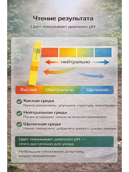 Лакмусовая бумага для измерения кислотности почвы 20 тестов Благодатное земледелие